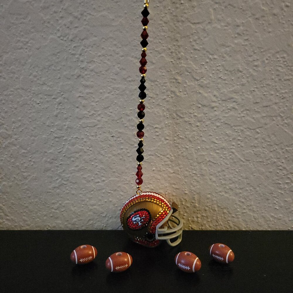 49er NFL mini Bling Car Charm Helmet